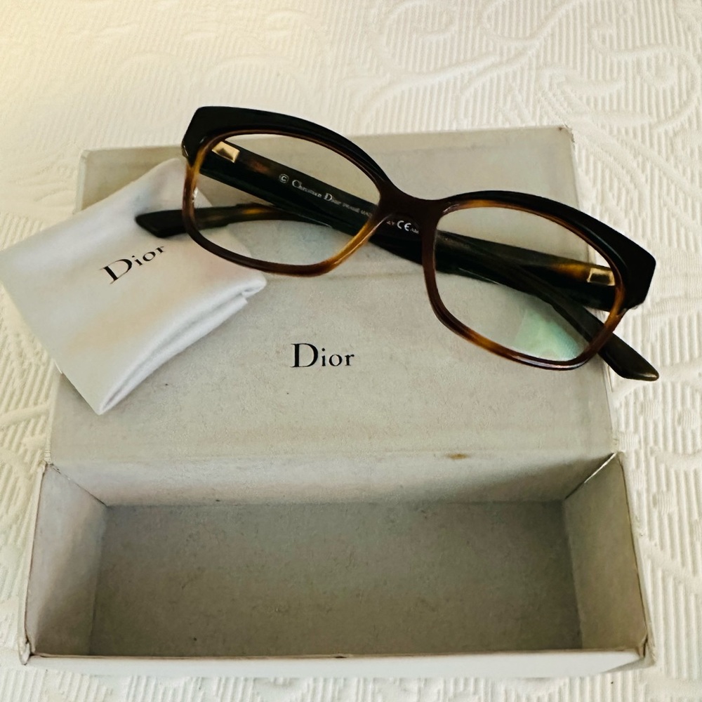 Dior Tortoise Shell Cat-Eye Prescription Eyeglass Frames
